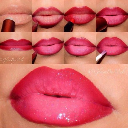 jewels, valentine day gift, lipstick, red lipstick, pink lipstick, ombre, sexy, make-up, lips - Wheretoget