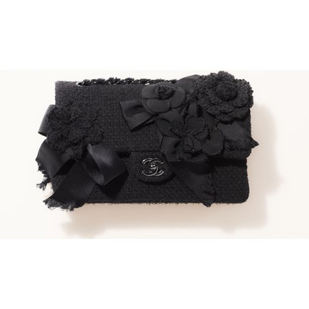 Chanel Classic Handbag - Embroidered tweed & black metal — Fashion, CHANEL