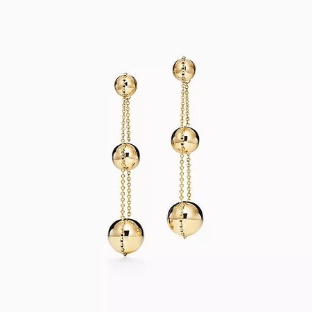 gold round ball earring