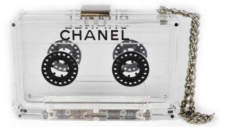 Clear Cassette Chanel Wristlet