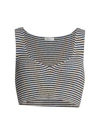 Shop A.L.C. Greyson Stripe Rib-Knit Crop Top | Saks Fifth Avenue