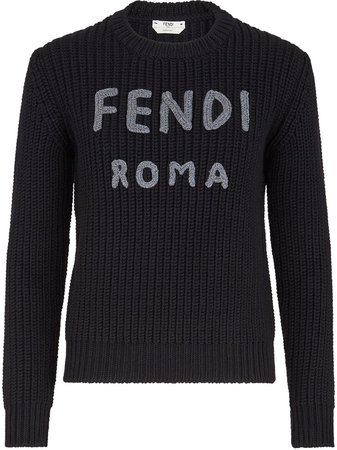 Fendi Knitted Logo Wool Jumper - Farfetch