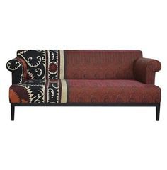 Vintage Suzani Red Paisley Global Bazaar Sofa