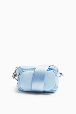 Pale Blue Micro Nylon Cross Body Bag | Topshop