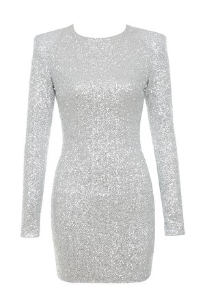 House of CB | 'Angeles' Silver Sequinned Mini Dress