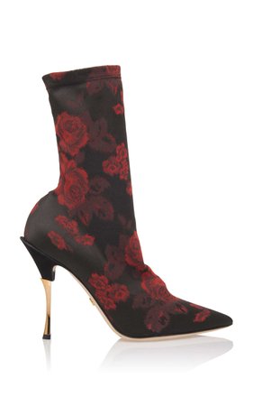 Floral-Print Spandex Sock Boot by Dolce & Gabbana | Moda Operandi