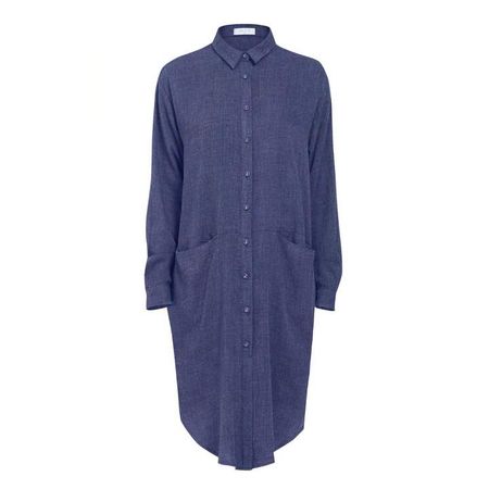 Paisie Shirt Dress With Side Pockets In Blue
