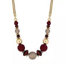 casual burgundy ears and necklace - Google Search
