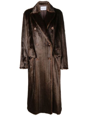 STAND STUDIO double-breasted Faux Fur Coat - Farfetch