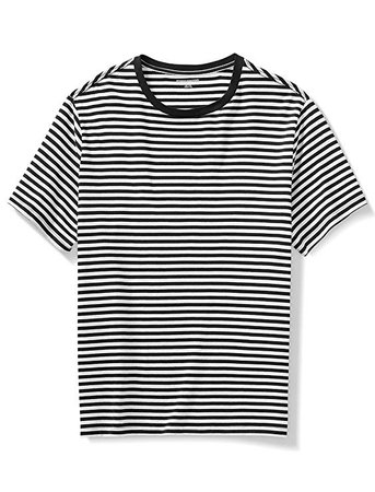 Amazon.com: Amazon Essentials Men's Big & Tall Short-Sleeve Stripe Crew T-Shirt fit by DXL, Black/White, 3XL: Clothing