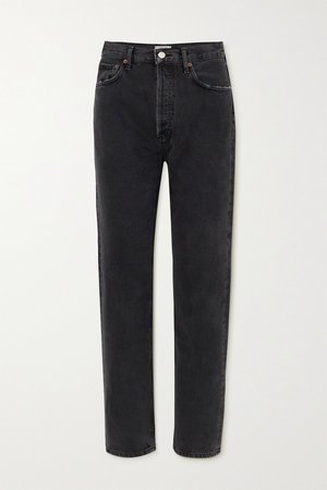 Black + NET SUSTAIN '90s organic high-rise straight-leg jeans | AGOLDE | NET-A-PORTER