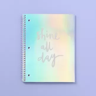 Iridescent Aurora Shine All Day Wide Ruled Spiral Subject Notebook - More Than Magic™ : Target
