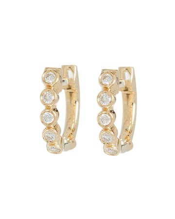 EF Collection Mini Diamond Bezel Earrings | INTERMIX®