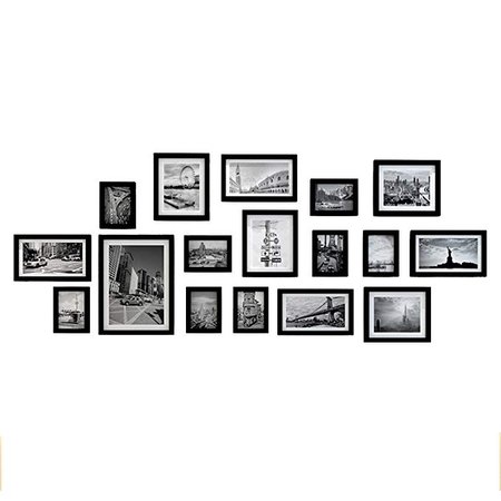 Amazon.com - ZYANZ 17 Pine Wood Black Piece Photo Frame Wall Gallery Kit Includes: Frames, Hanging Wall Template, Art Painting Core, Home And Wall Decorations -