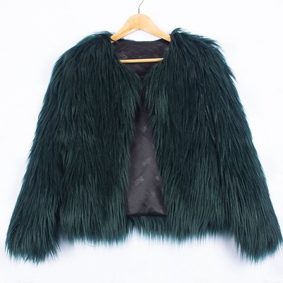 Fashion Long Sleeve Open front Faux Fur Coat - AZBRO.com
