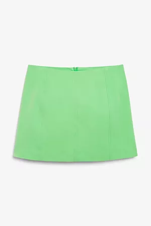 Green zip back mini skirt - Bright green - Monki WW