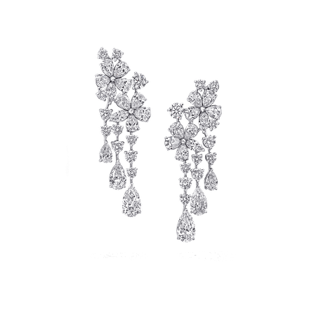Emerald & Diamond Double Flower Earrings | Carissa | Graff