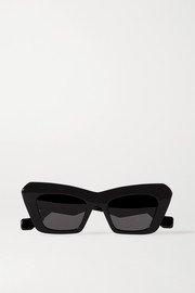 Black Mica cat-eye acetate sunglasses | SAINT LAURENT | NET-A-PORTER