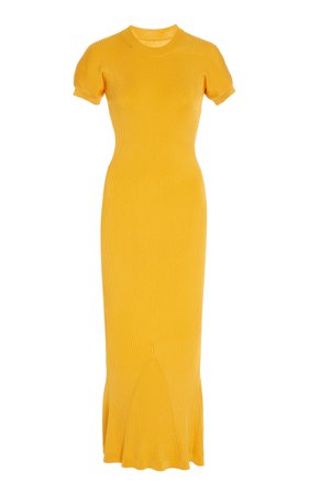 Fitted Ribbed Midi Dress by Brandon Maxwell | Moda Operandi