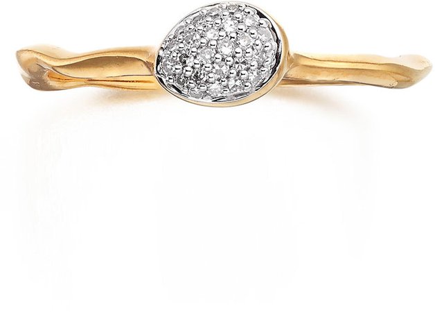 Siren Small Pave Diamond Stacking Ring