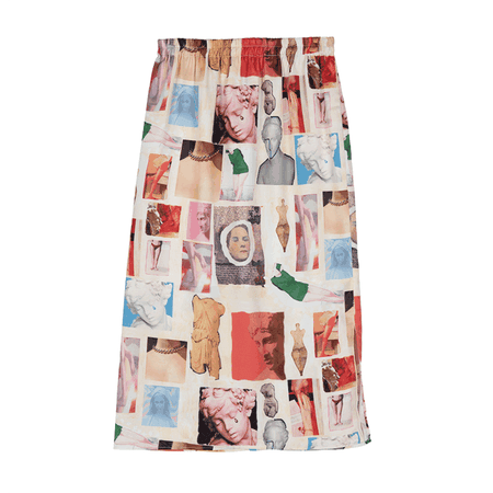 Mixed-Color GALEE Printed Midi Skirt | JessicaBuurman