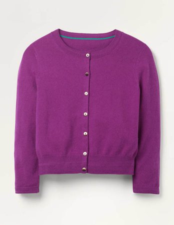 Cashmere Crop Cardigan - Jewel Purple | Boden US