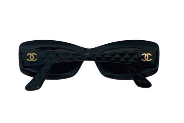chanel black quilted sunglasses