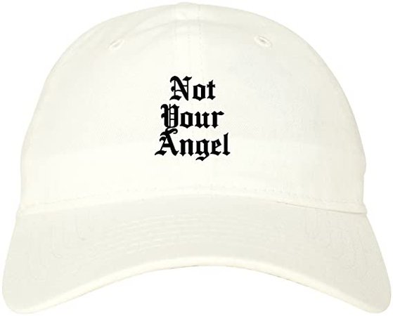 *clipped by @luci-her* Not Your Angel Goth Dad Hat white black at Amazon Women’s Clothing store