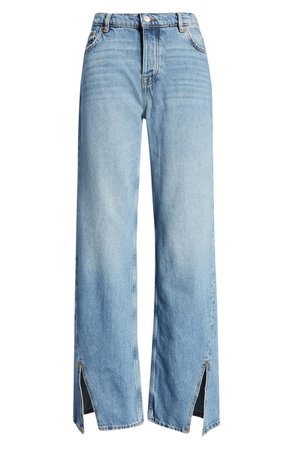Free People High Waist Slit Hem Jeans | Nordstromrack
