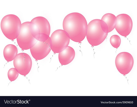 Pink balloons on white background Royalty Free Vector Image