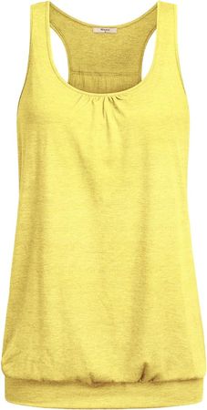 Amazon.com: Miusey Workout Tops for Women Loose Fit Womens Sleeveless Round Neck Loose Fit Yoga Tops Racerback Workout Tank Tops for Seniors (X-Large, Yellow) : Clothing, Shoes & Jewelry