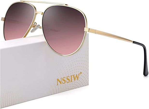 Aviator Sunglasses for Men and Women, Polarized Sun Glasses, Classic Pilot Sunglasses with Metal Frame and UV Protection (Gold/Purple Gradient Wine Red) : Amazon.ca: Clothing, Shoes & Accessories