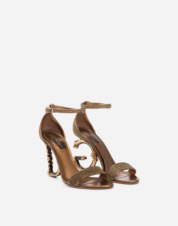 Women's Sandals and Wedges | Dolce&Gabbana - LUREX SANDALS WITH SCULPTED HEEL