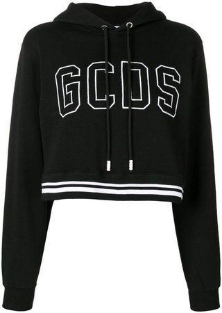 Gcds cropped logo hoodie