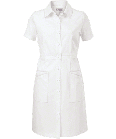 Peaches Button Front 1256 Dress, nursing scrub dresses | Scrubs dress, White nurse dress, Nurse scrub dress