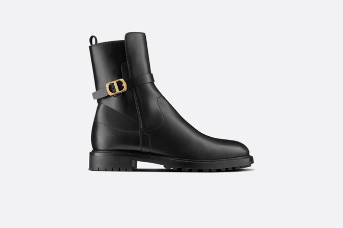 Dior Empreinte Ankle Boot Black Calfskin | DIOR