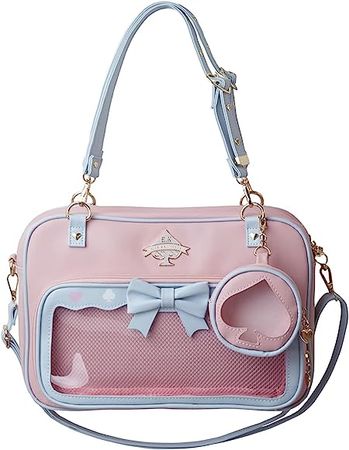 Eien Kaliforua Ita Bag Cute JK Uniform Bag Double Window Sweet PU Leather ita Bag Kawaii Pins Bag+cute small bag: Handbags: Amazon.com
