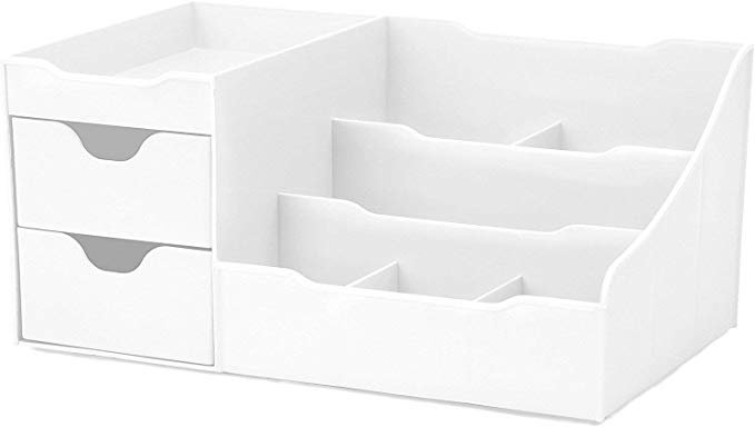 Uncluttered Designs Makeup Organizer With Drawers (2 drawer, White): Amazon.co.uk: Kitchen & Home