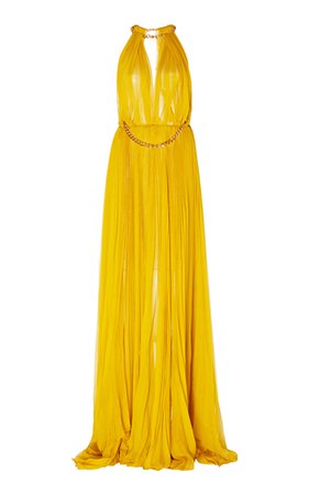 Draped Silk-Chiffon Dress by Oscar de la Renta | Moda Operandi