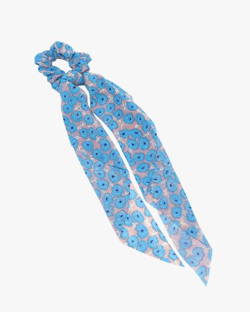 Olivia Hair Tie | Blue Floral Hair Tie Scrunchie | C&C Shop