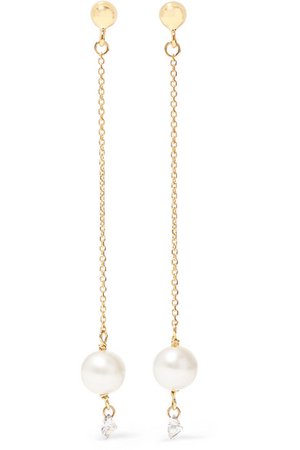 Persée | Perlée 18-karat gold, pearl and diamond earrings | NET-A-PORTER.COM