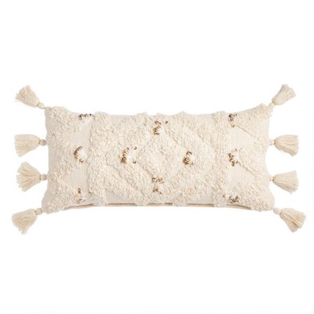 Ivory Moroccan Blanket Lumbar Pillow | World Market