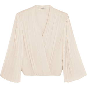 Alice Olivia - Axel Wrap-effect Pleated Silk-georgette Blouse - medium for $295.00 available on URSTYLE.com
