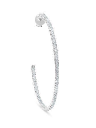 De Beers Jewellers 18kt White Gold DB Classic Mircopave Diamond Hoop Earrings - Farfetch