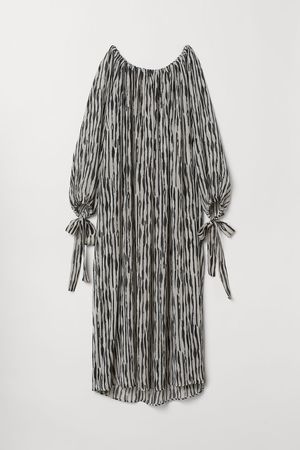 Crinkled maxi dress - Light grey/Black patterned - Ladies | H&M GB