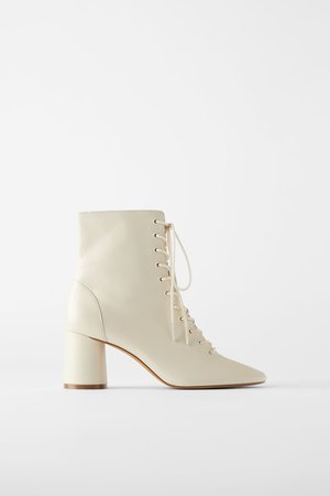 LEATHER LACED HEELED ANKLE BOOTS - View all-SHOES-WOMAN | ZARA United States