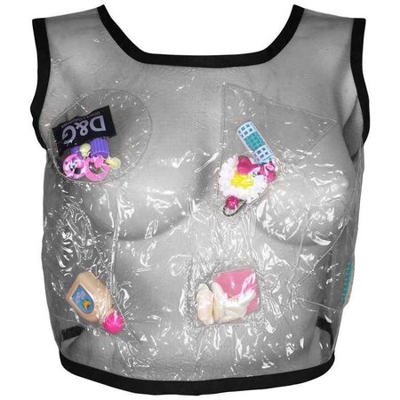 1990's Limited Edition D&G Dolce and Gabbana Clear Plastic Barbie Novelty Top For Sale at 1stdibs