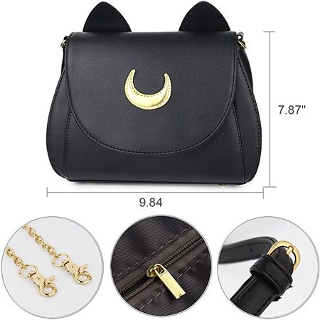 Moon Luna Cat Purses Pu Leather Gothic Purse Cosplay Moon Sailor Bag Handbags Shoulder Bags: Handbags: Amazon.com