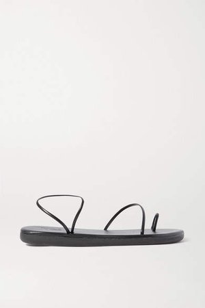 Kansiz Faux Leather Sandals - Black