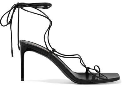 Paris Minimalist Leather Sandals - Black